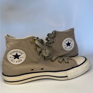 Converse Shoes Chuck Taylor All Star Hi-Top  Women’s 8 Khaki Natural Ivory Furry